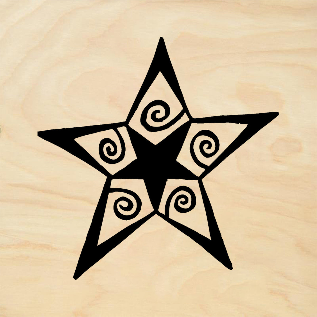 StampaFe Star Bright Five-Point Star Rubber Art Stamp