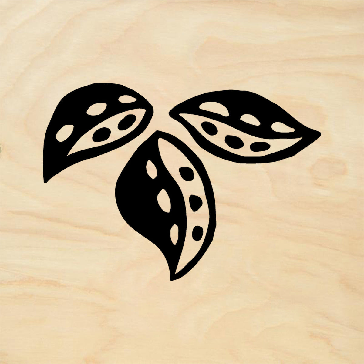StampaFe Dotted Leaf Trio Botanical Rubber Art Stamp