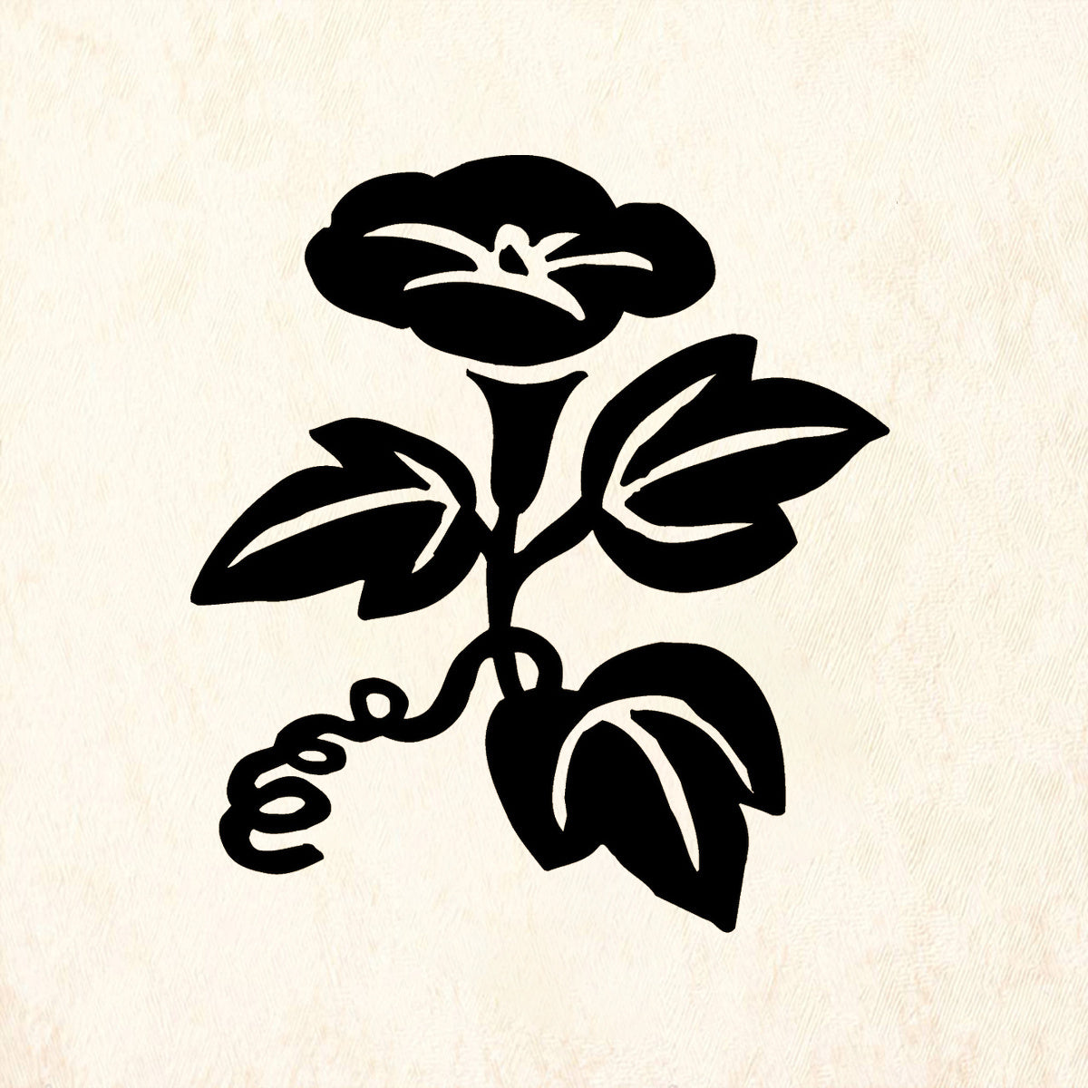 StampaFe Morning Glory Floral Rubber Art Stamp