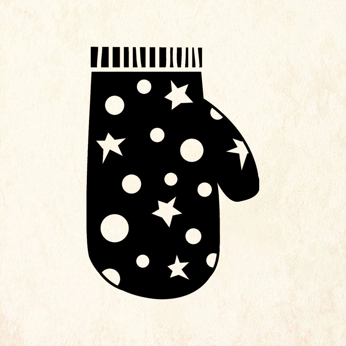 StampaFe Mitten Holiday Rubber Art Stamp