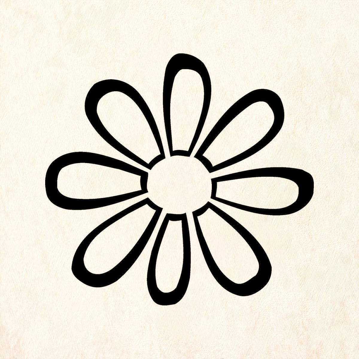 StampaFe Open Daisy Floral Rubber Art Stamp