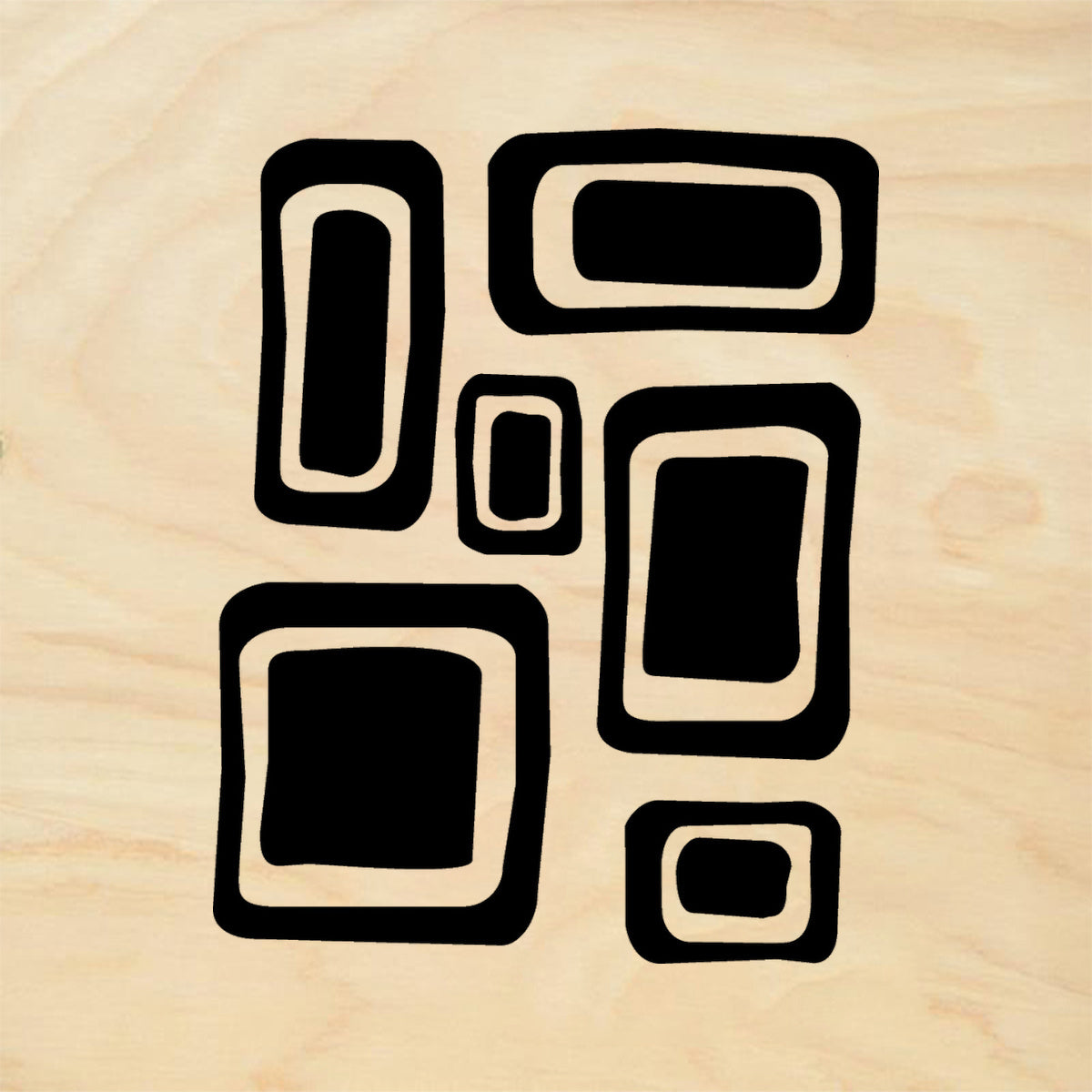StampaFe Mod Blocks Retro Rubber Art Stamp