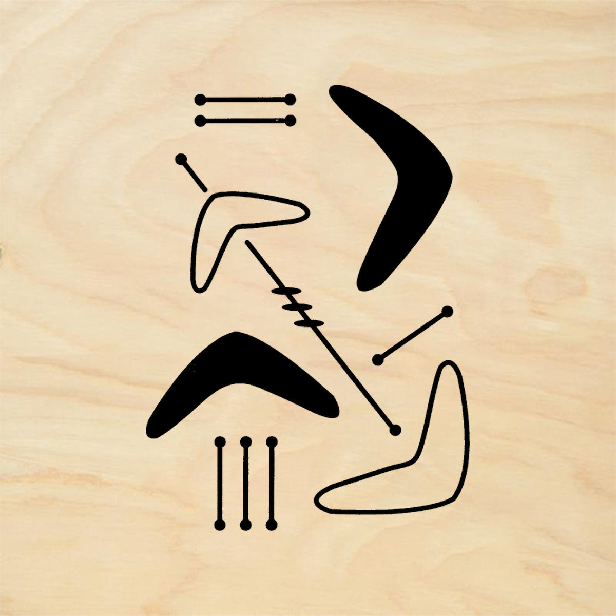 StampaFe Boomerangle Retro Rubber Art Stamp
