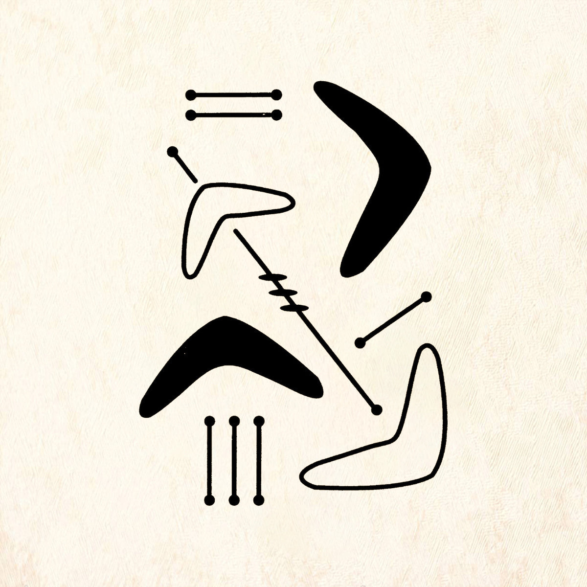 StampaFe Boomerangle Retro Rubber Art Stamp