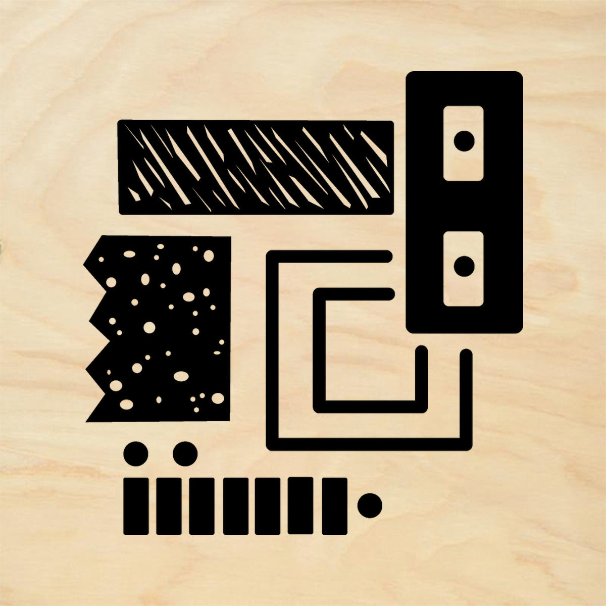 StampaFe Cubist Movement Background Mixed Media Rubber Art Stamp