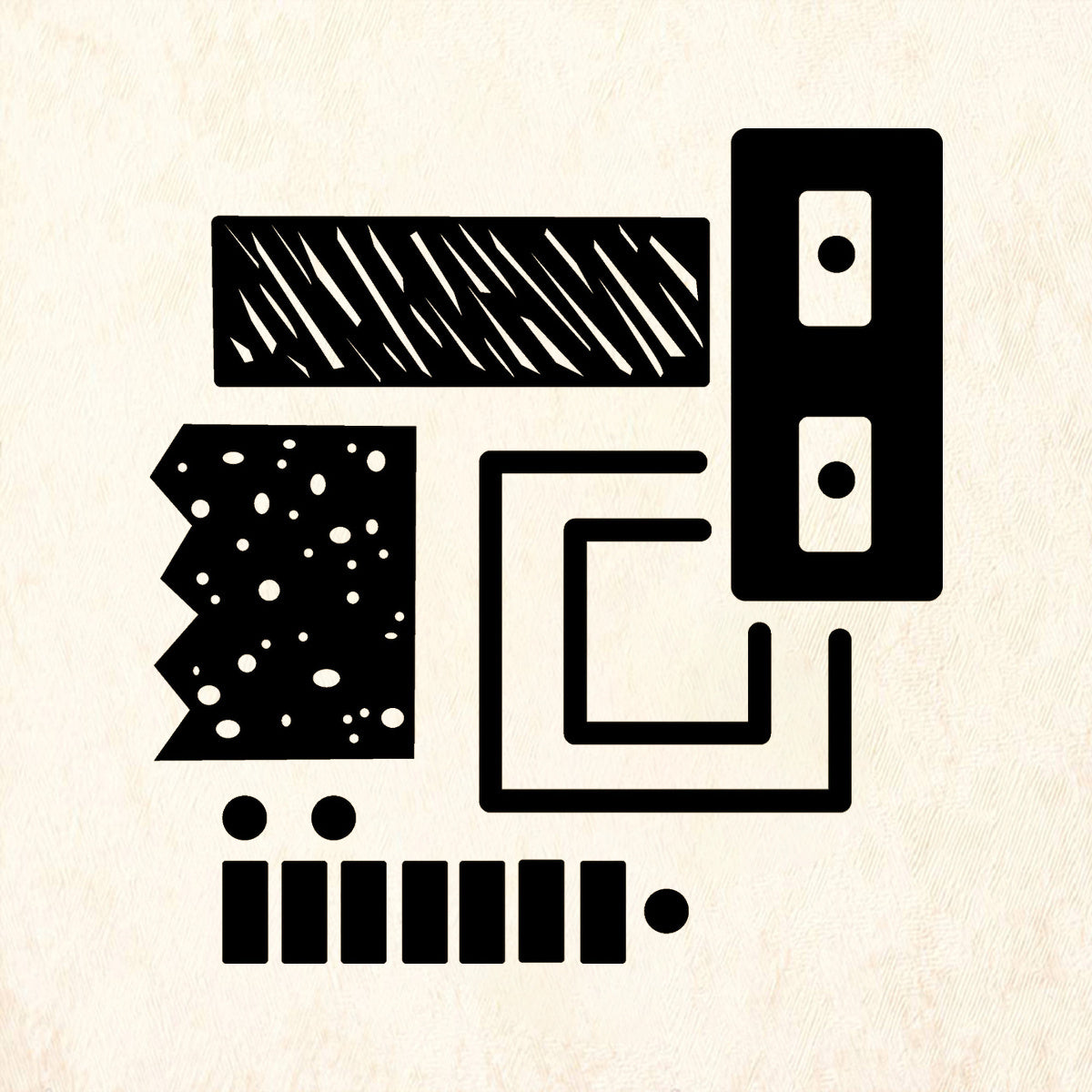 StampaFe Cubist Movement Background Mixed Media Rubber Art Stamp