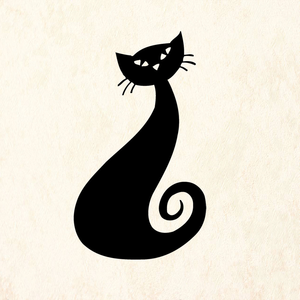 StampaFe Bandit Cat Large Rubber Art Stamp