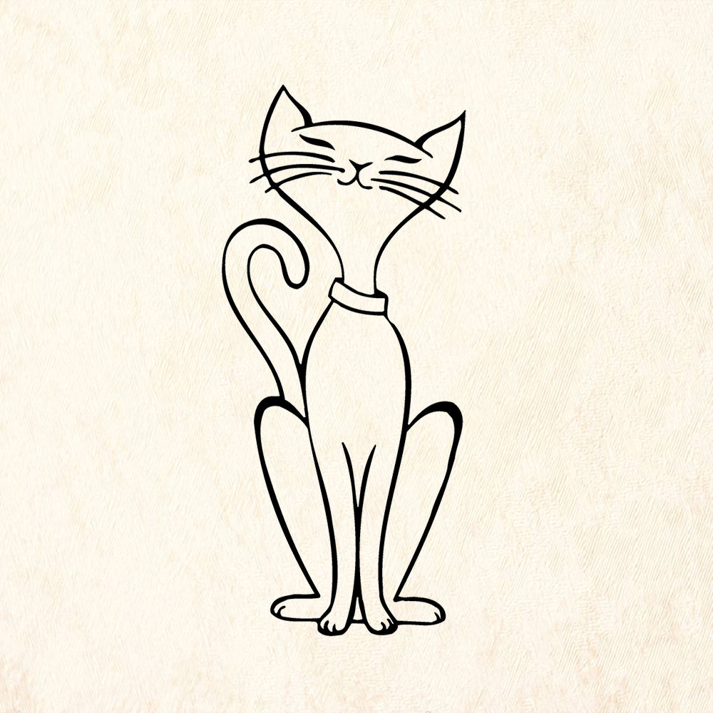 StampaFe Missy Cat Large Mixed Media Rubber Art Stamp