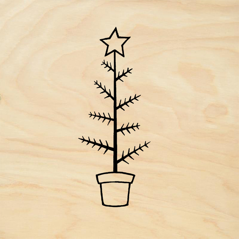 StampaFe Charlie Brown Tree Holiday Rubber Art Stamp