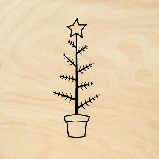 StampaFe Charlie Brown Tree Holiday Rubber Art Stamp