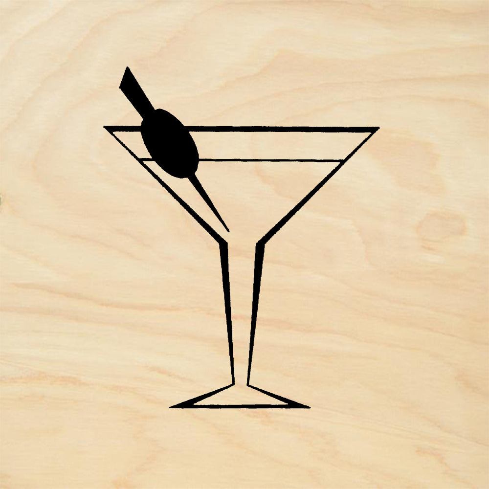 StampaFe Martini Mixed Media Rubber Art Stamp