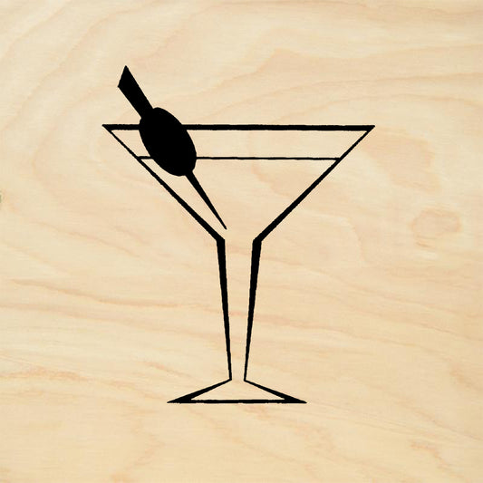 StampaFe Martini Mixed Media Rubber Art Stamp