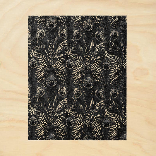 StampaFe Repeating Peacock Feather Mixed Media Rubber Art Stamp