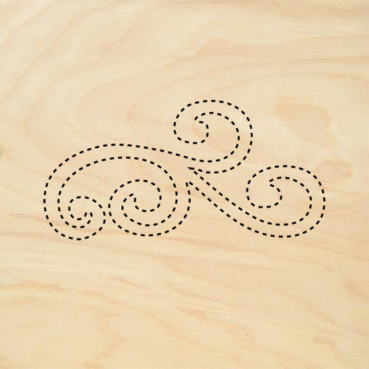 StampaFe Dotted Curve Flourish Mixed Media Rubber Art Stamp