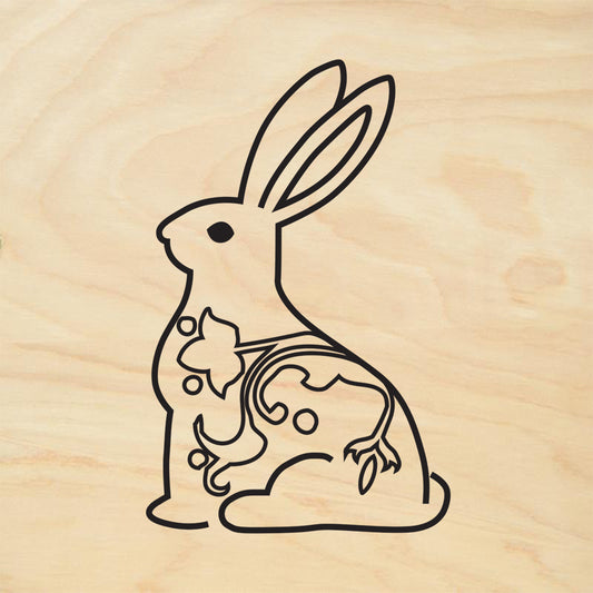 StampaFe Decorated Bunny Easter Rubber Art Stamp