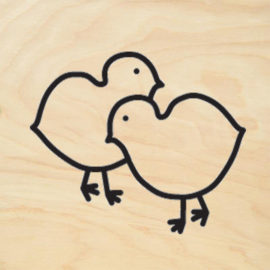 StampaFe Two Chicks Easter Rubber Art Stamp