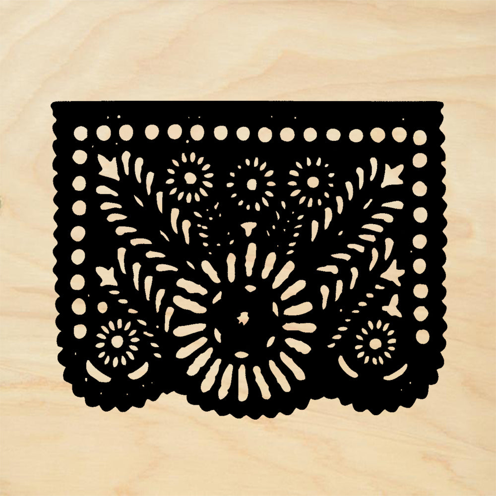 StampaFe Medallion Picado Solid Day of the Dead Rubber Art Stamp