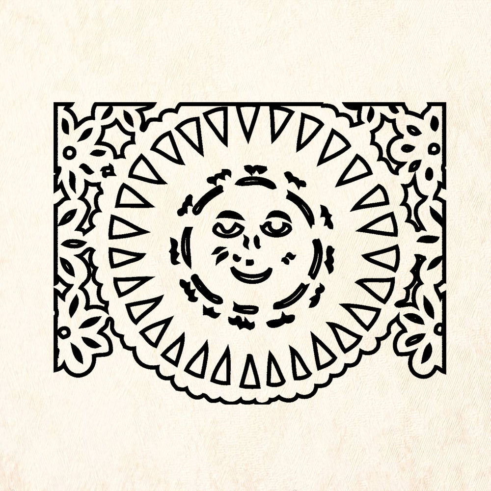 StampaFe Sol Picado Outline Day of the Dead Rubber Art Stamp