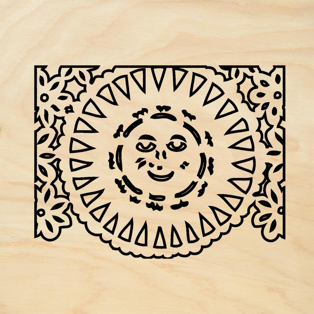 StampaFe Sol Picado Outline Day of the Dead Rubber Art Stamp
