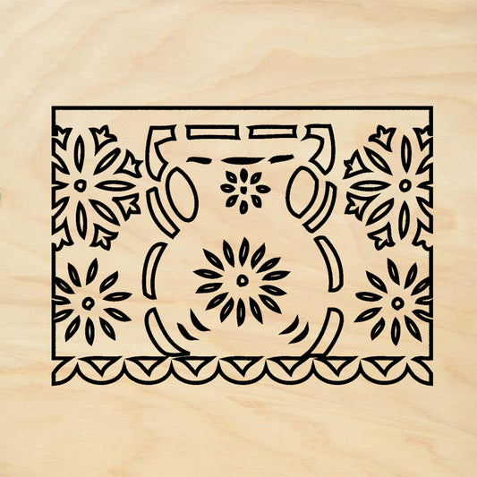 StampaFe Jarra Picado Outline Day of the Dead Rubber Art Stamp