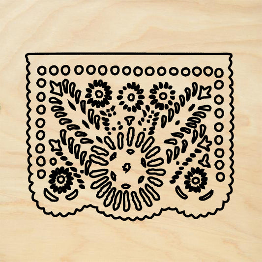 StampaFe Medallion Picado Outline Day of the Dead Rubber Art Stamp