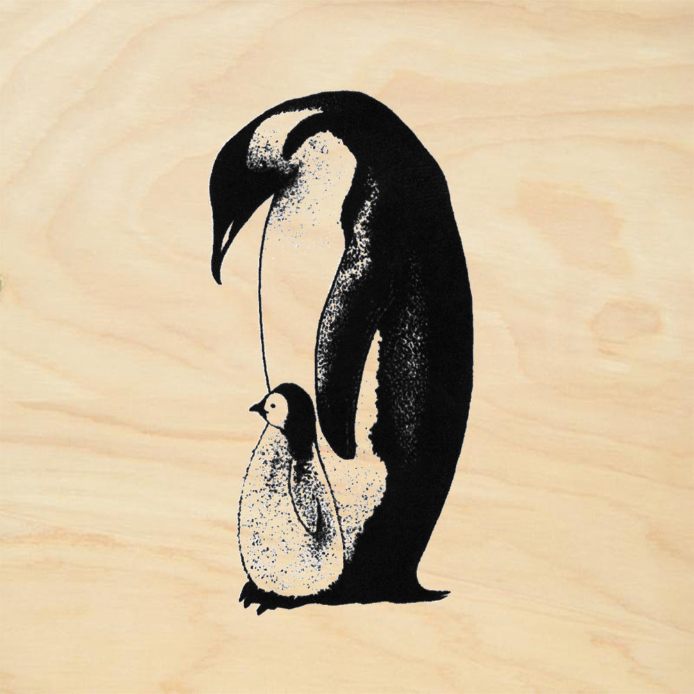 StampaFe Penguin and Chick Winter Rubber Art Stamp