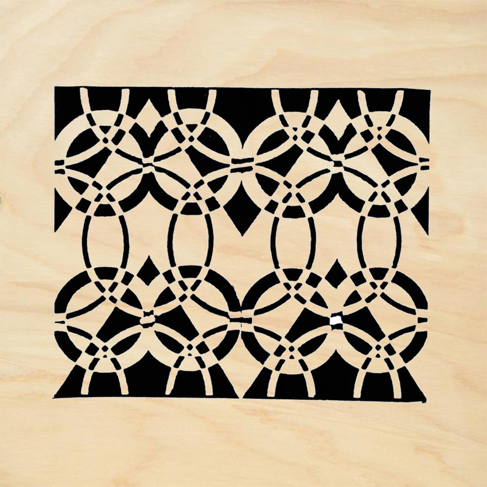 StampaFe Geo Deco Border Large Art Deco Rubber Art Stamp