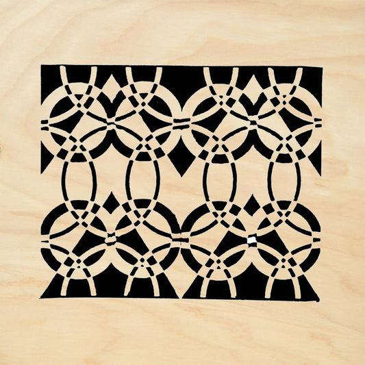 StampaFe Geo Deco Border Large Art Deco Rubber Art Stamp