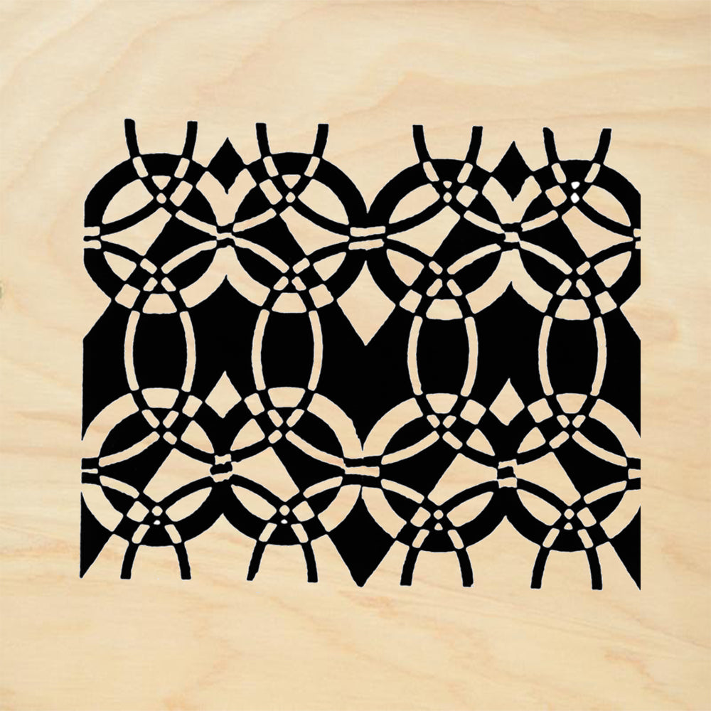 StampaFe Geo Deco Border Reverse Large Art Deco Rubber Art Stamp