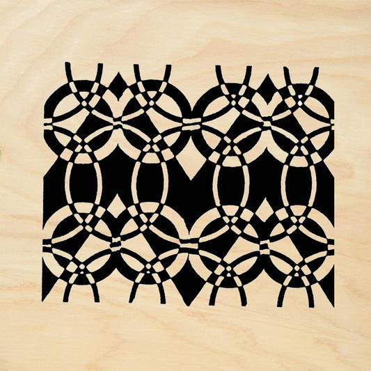 StampaFe Geo Deco Border Reverse Large Art Deco Rubber Art Stamp