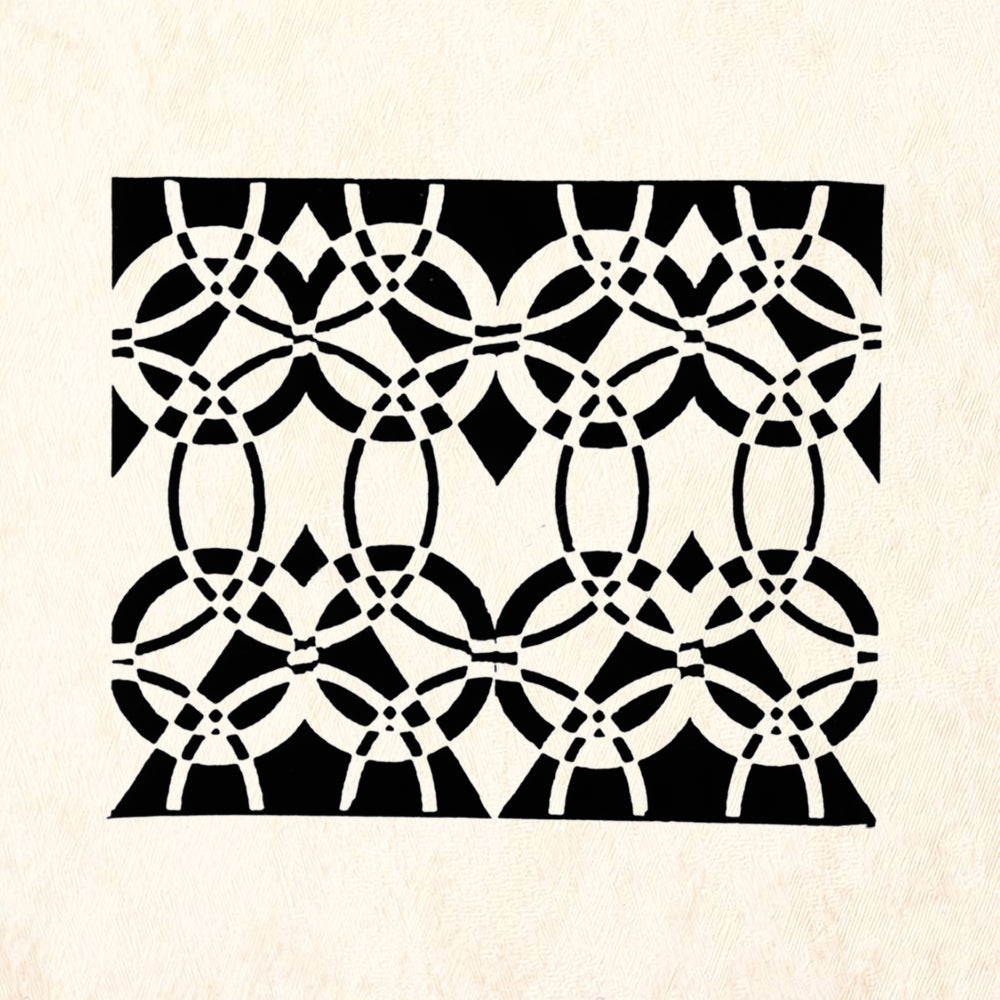 StampaFe Geo Deco Border Small Art Deco Rubber Art Stamp