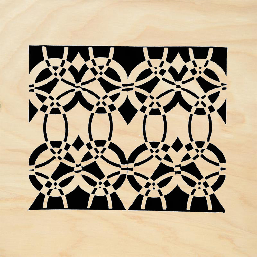 StampaFe Geo Deco Border Small Art Deco Rubber Art Stamp