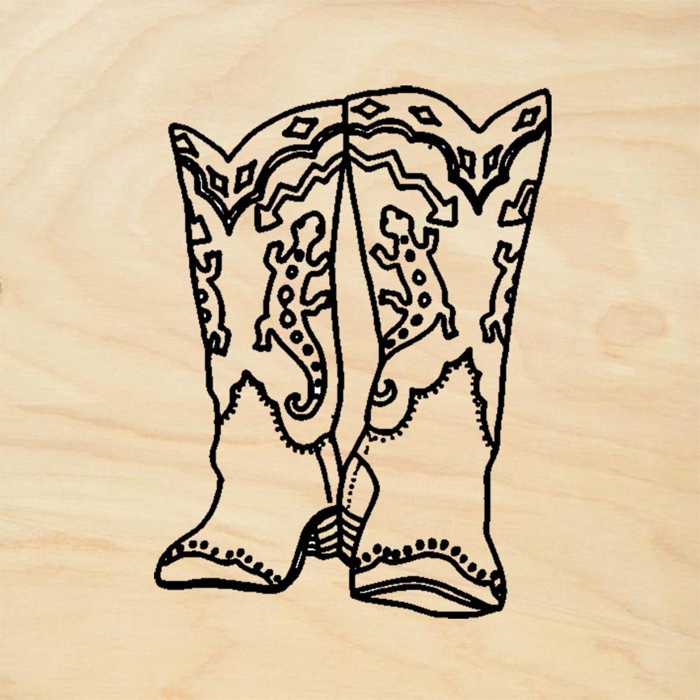 StampaFe Lizard Boots Western Rubber Art Stamp