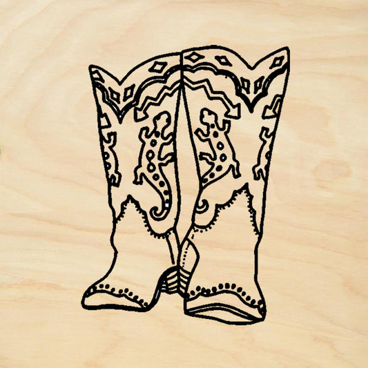 StampaFe Lizard Boots Western Rubber Art Stamp