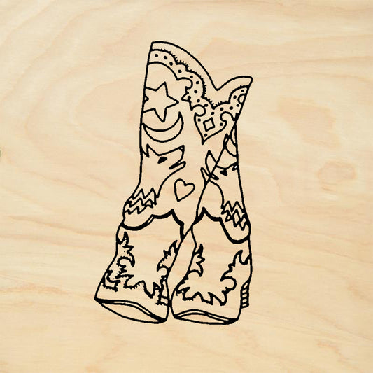 StampaFe Coyote Boots Western Rubber Art Stamp