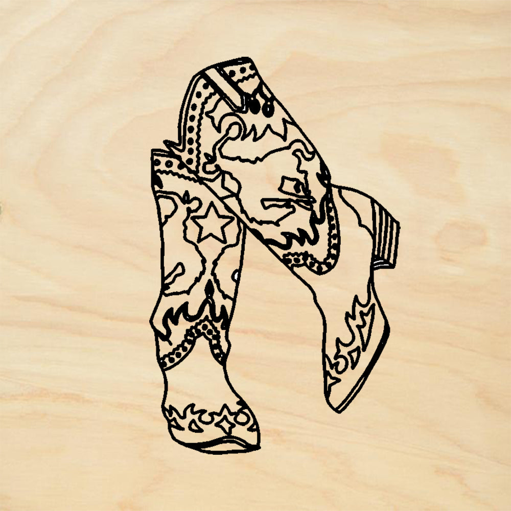 StampaFe Buckaroo Boots Western Rubber Art Stamp