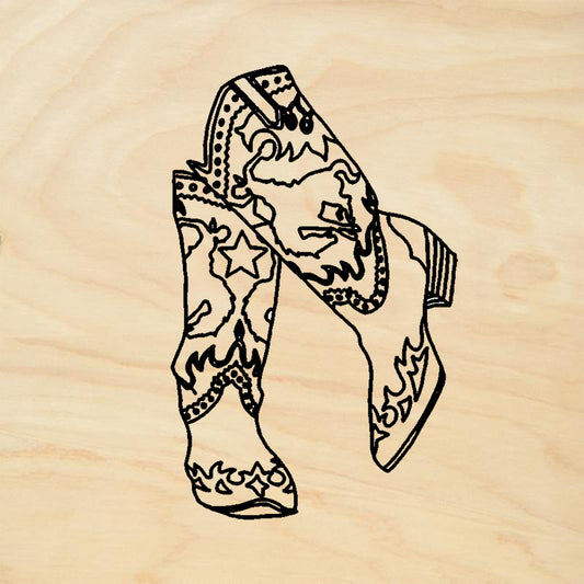 StampaFe Buckaroo Boots Western Rubber Art Stamp