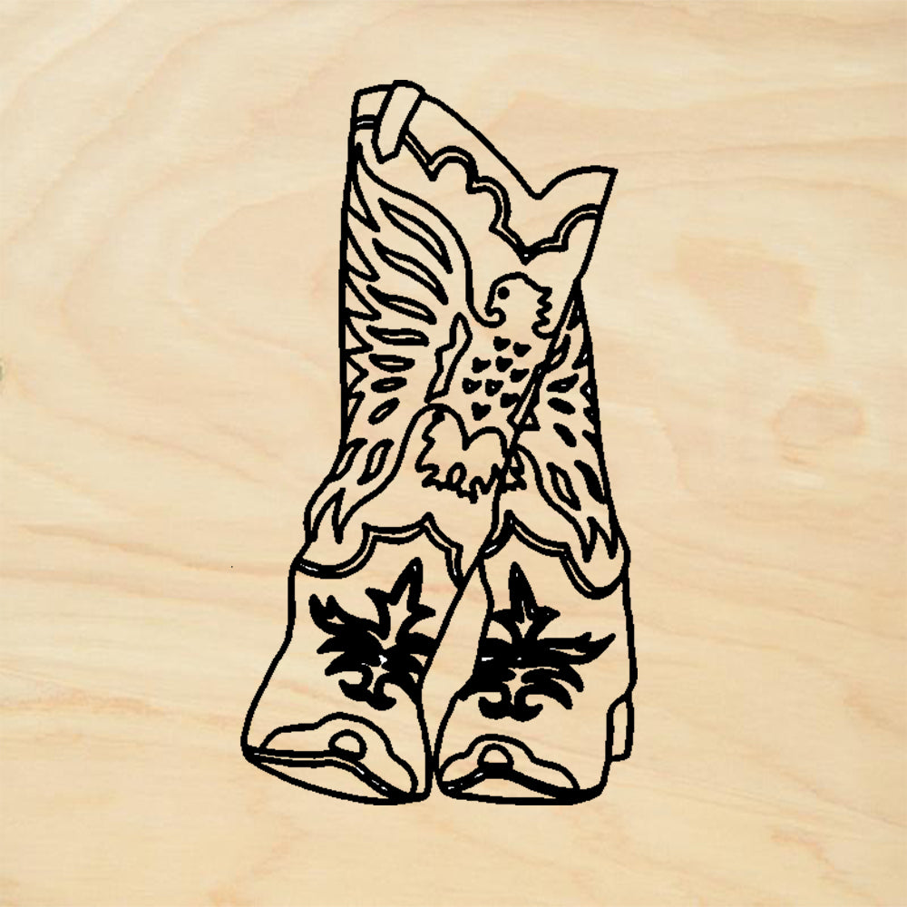 StampaFe Eagle Boots Western Rubber Art Stamp