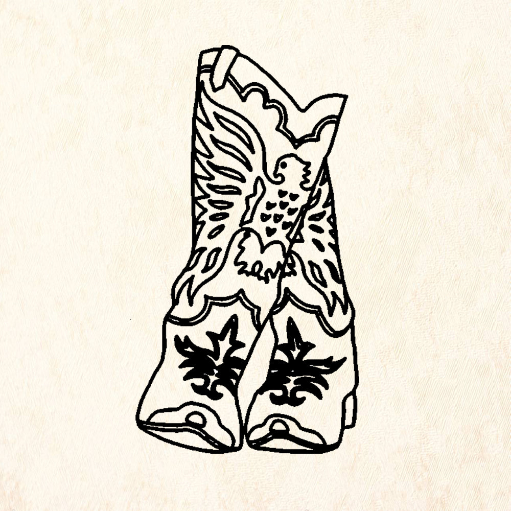 StampaFe Eagle Boots Western Rubber Art Stamp