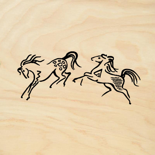 StampaFe Two Horses Southwestern Rubber Art Stamp