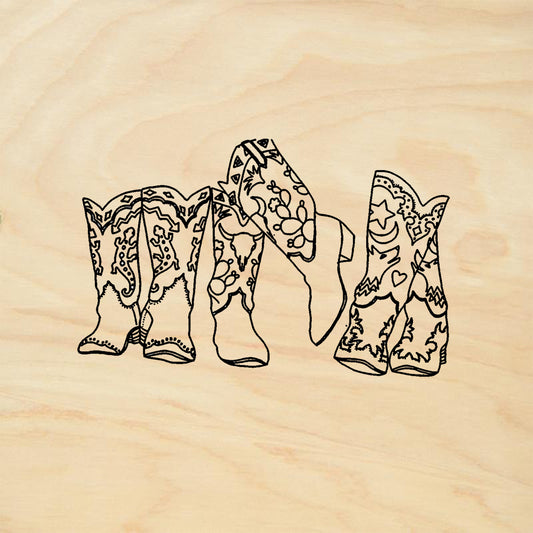 StampaFe Southwest Boots Western Set Rubber Art Stamp