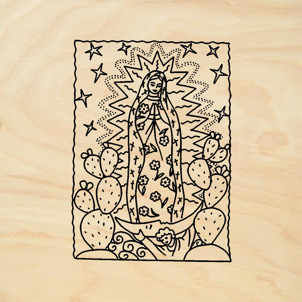 StampaFe Guadalupe Cactus Rubber Art Stamp