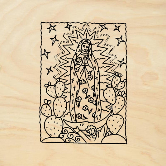 StampaFe Guadalupe Cactus Rubber Art Stamp