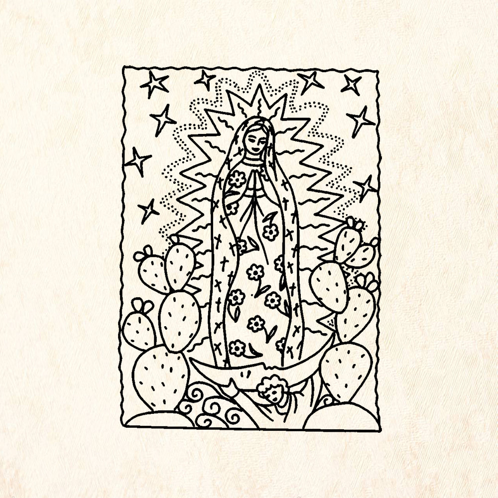 StampaFe Guadalupe Cactus Rubber Art Stamp