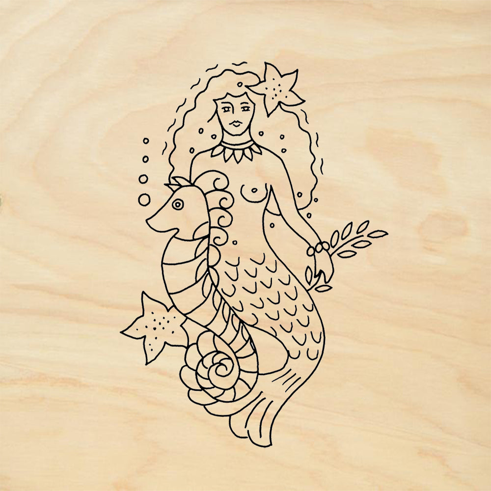 StampaFe Mermaid Mixed Media Rubber Art Stamp
