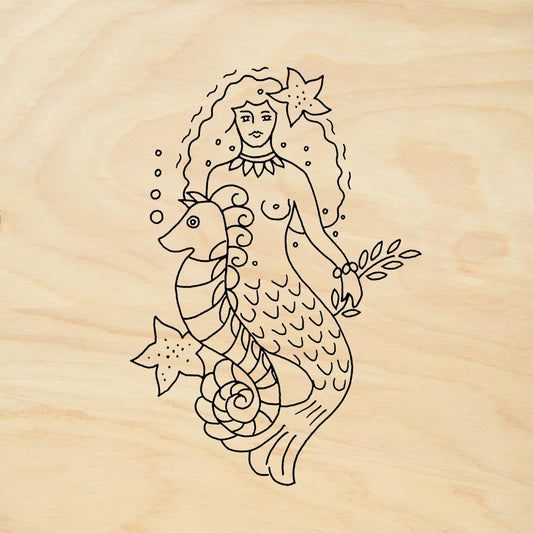 StampaFe Mermaid Mixed Media Rubber Art Stamp