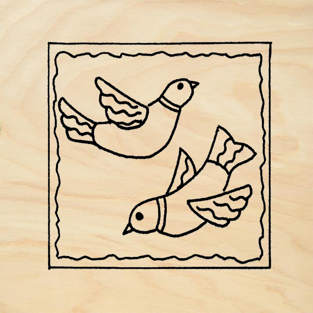 StampaFe Birds square Rubber Art Stamp