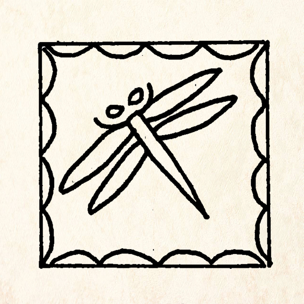StampaFe Dragonfly square Rubber Art Stamp