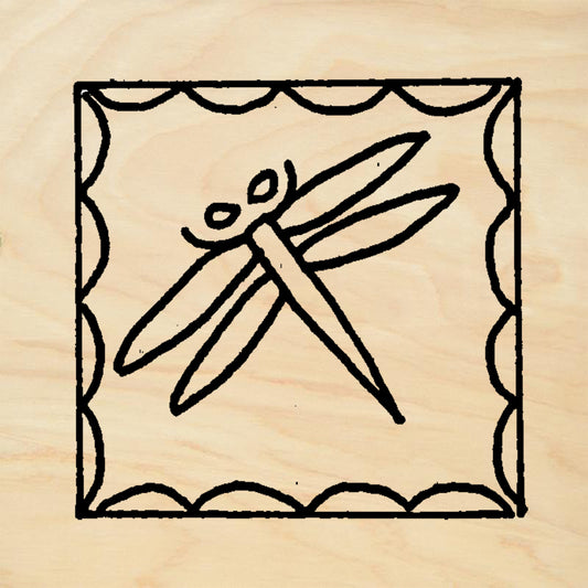 StampaFe Dragonfly square Rubber Art Stamp