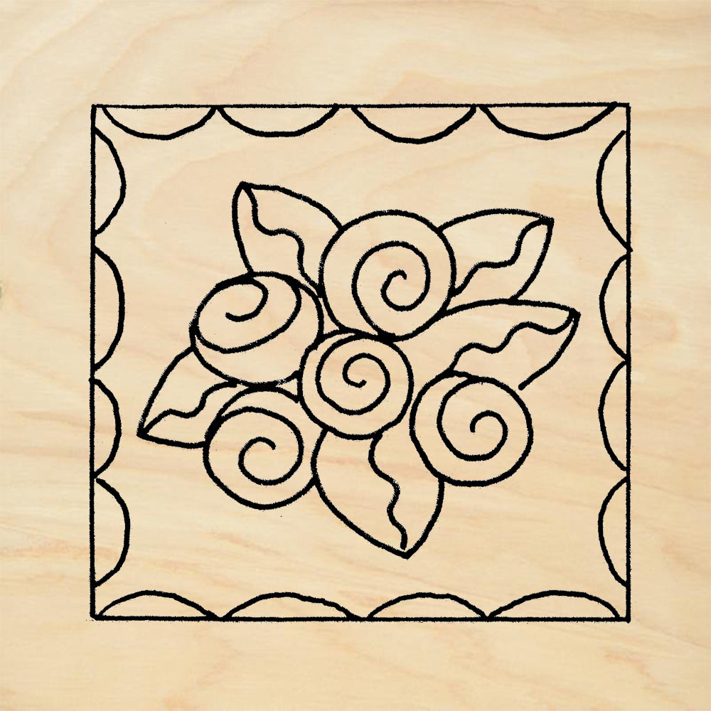StampaFe Rose Square Floral Rubber Art Stamp